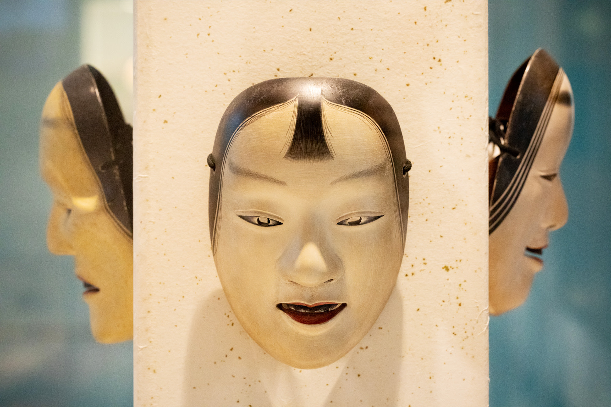 能面 お面 木彫り 時代物 狂言面 流】日本美術 能楽 時代木彫 能面 狂言面 猿飛出 箱付 TE259