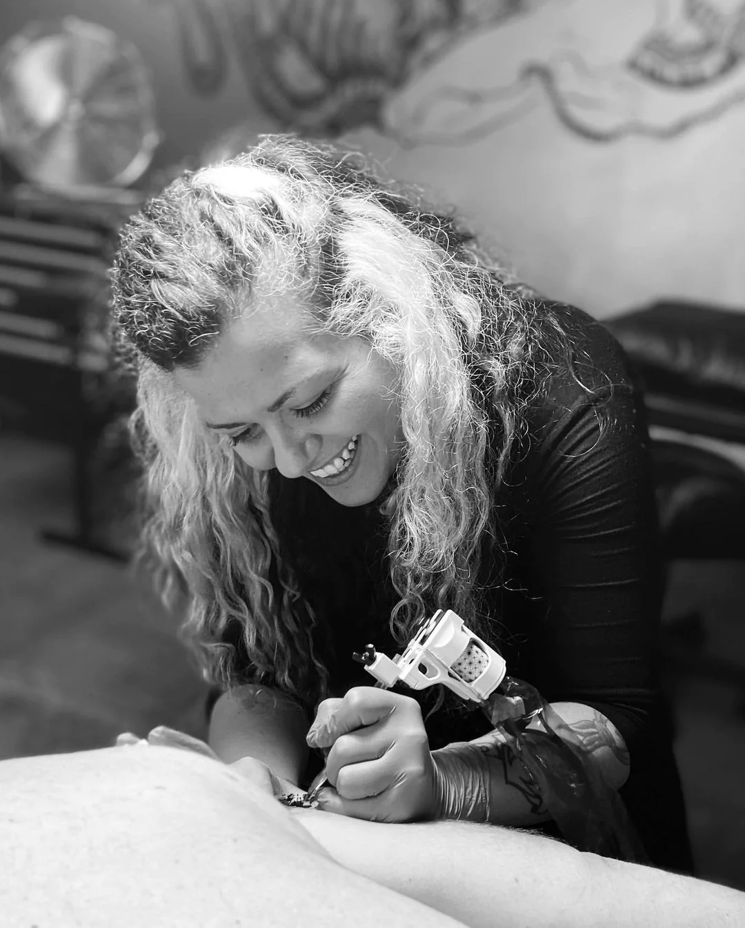 Tattoo artist from Velvet Underground tattoo studio in London.