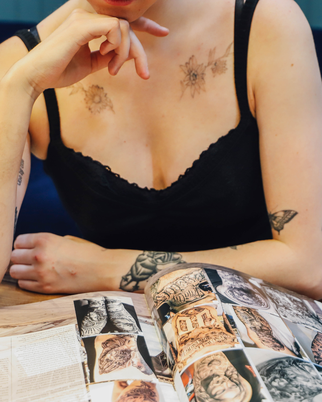 Amazon.com: Large Black Flower Chest Tattoos, Flower Back Waist Chest  Temporary Tattoo Sticker, Fake Tattoos for Women Lady, 8-Sheet : יופי וטיפוח