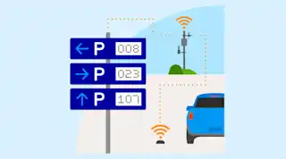Illustration von einem Auto, Smart Parking