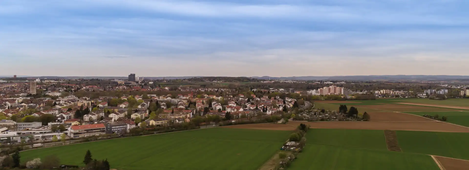 Luftbild mit Blick auf Stadt Kornwestheim