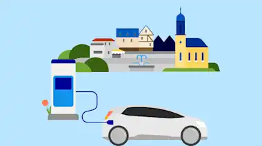 Illustration E-Mobilitätsangebot für Stadtwerke