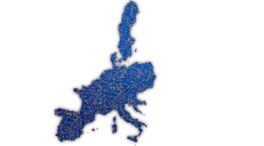 Europakarte mit Ladepunkten