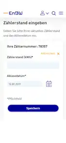 Zählerstände eingeben im Meine EnBW Kundenportal