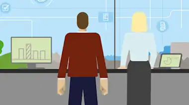 Illustration digitales Stadtwerk