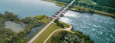 Drohnenaufnahme eines EnBW Wasserwerks