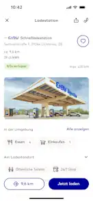 Screenshot EnBW Mobilityplus App Ladestation wählen