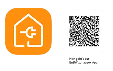 QR Code zum Download der EnBW zuhause+ App