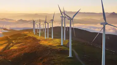 Windpark Onshore bergige Gegend
