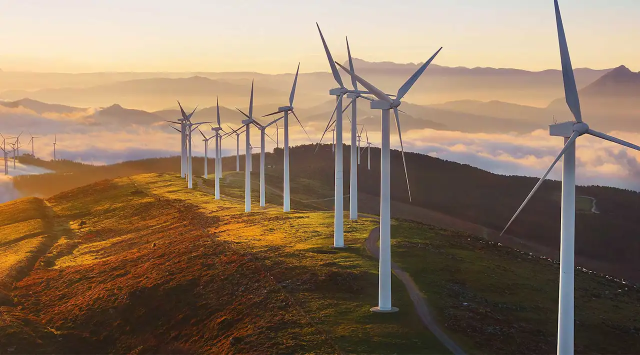 Windpark Onshore bergige Gegend