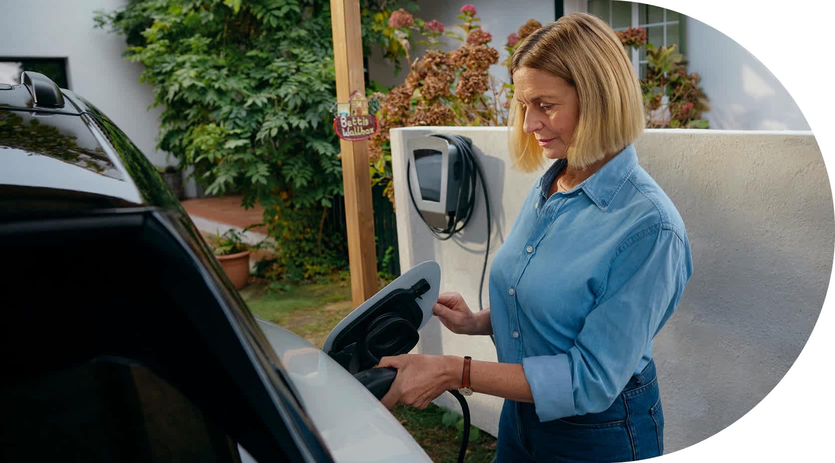 Frau Wallbox E-Auto laden