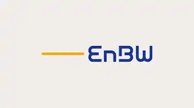 Logo EnBW mit beigen Hintergrund