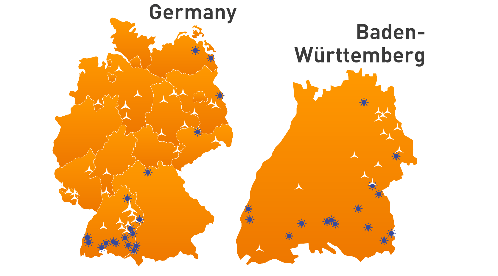 map EnBW RES portfolio in Germany