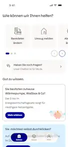 Smartphone Screen mit Servicebereich/Hilfe