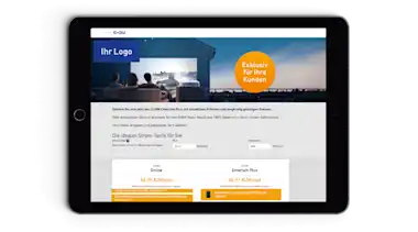 Tablet mit Website mit EnBW Produkten