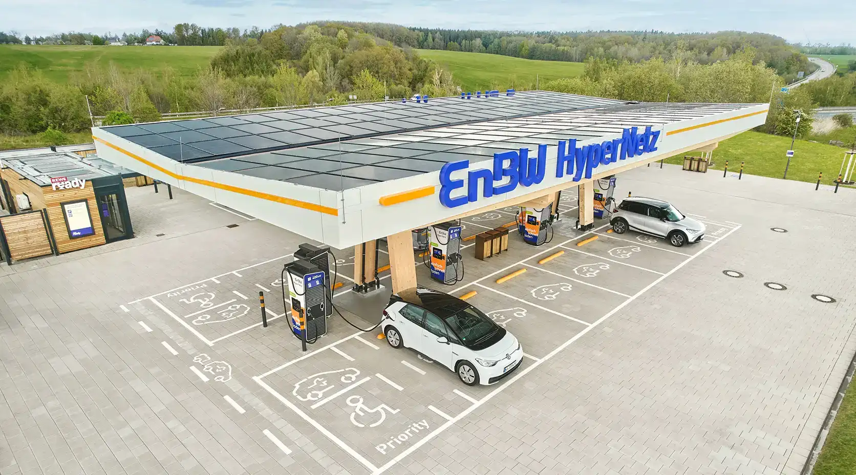 EnBW Ladepark Chemnitz Vogelperspektive
