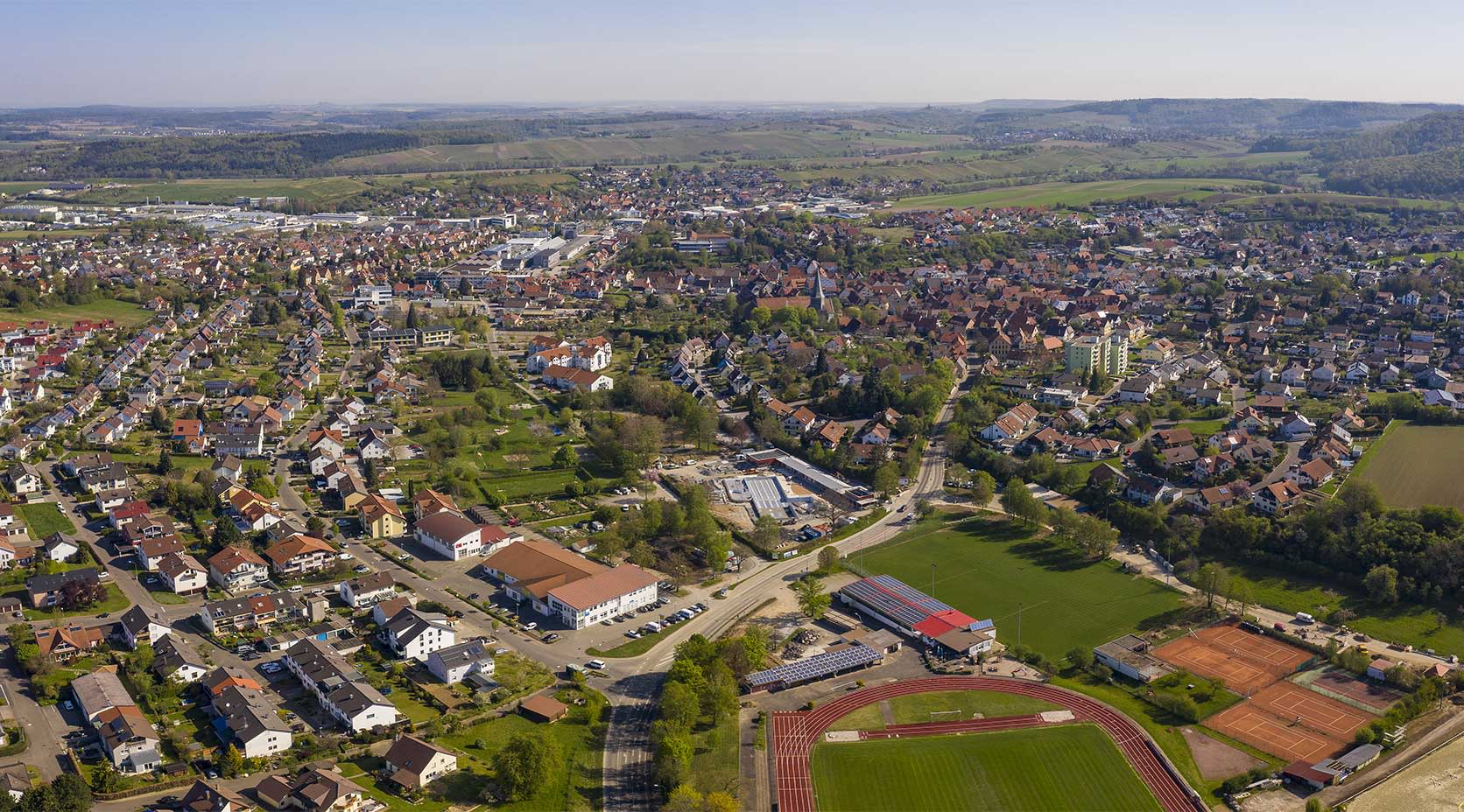 Luftaufnahme der Gemeinde Oberderdingen