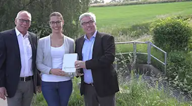 Bürgermeister von Gondelsheim Markus Rupp, Franca Diehl-Prasovic und Achim Häge 