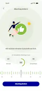 App Screen aus dem Bereich Abschlag ändern