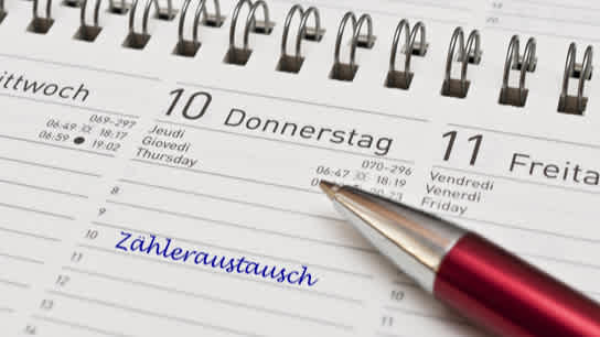 Termin für den Zähleraustausch im Kalender