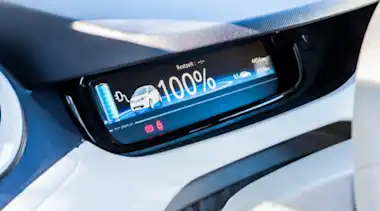 Reichweite-Anzeige in einem E-Auto