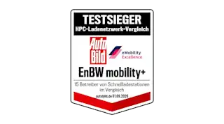 Siegel Testsieger AutoBild und eMobility Excellence für EnBW mobility+ (Stand: 09/2026)