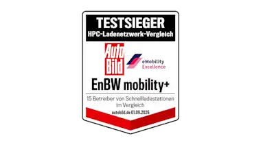 Siegel Testsieger AutoBild und eMobility Excellence für EnBW mobility+ (Stand: 09/2026)