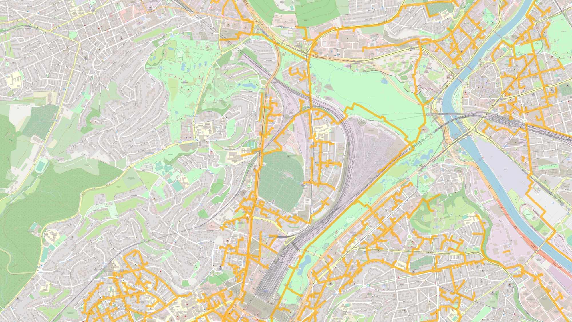 Karte Region Stuttgart Nord - Ost - Mitte (nördlicher Teil)