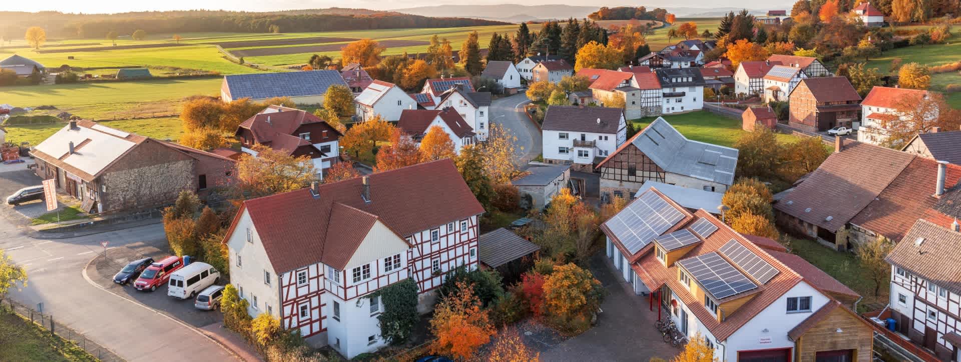 Luftbild von einer Wohnsiedlung