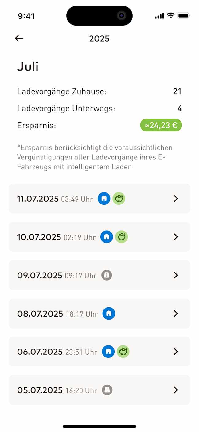 EnBW Mavi Preisoptimiertes Laden Screen Bequeme Übersicht