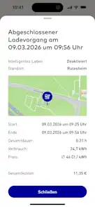 EnBW Mavi App-Screen Ladeübersicht Ladehistorie einzelner Ladevorgang
