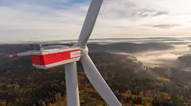 Panorama-Ansicht des EnBW-Windparks Kahlberg