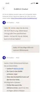 Smartphone Screen des Chatbots