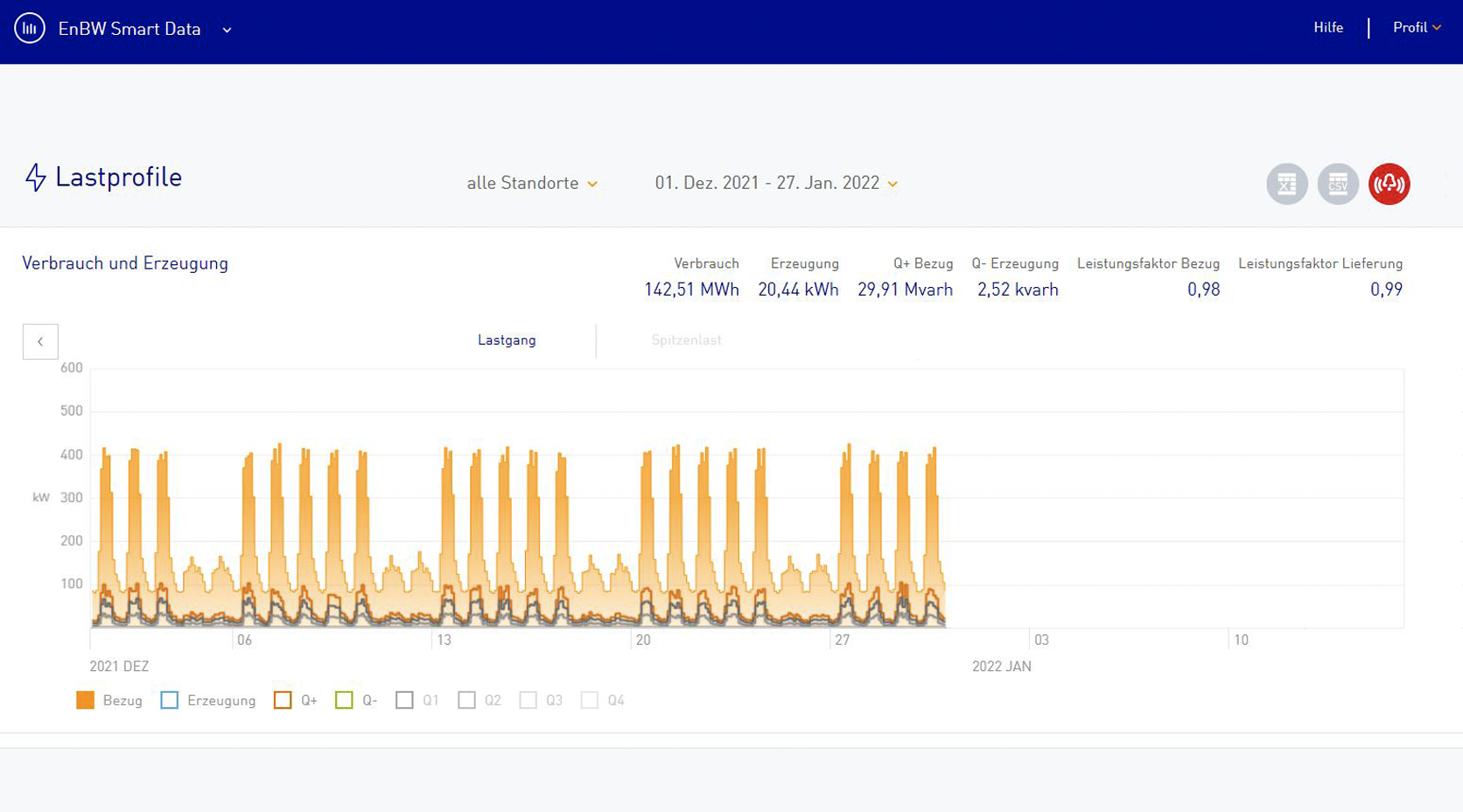 EnBW Smart Energy Suite Lastprofile