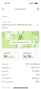 Grafik Ladehistorie mobility+ app