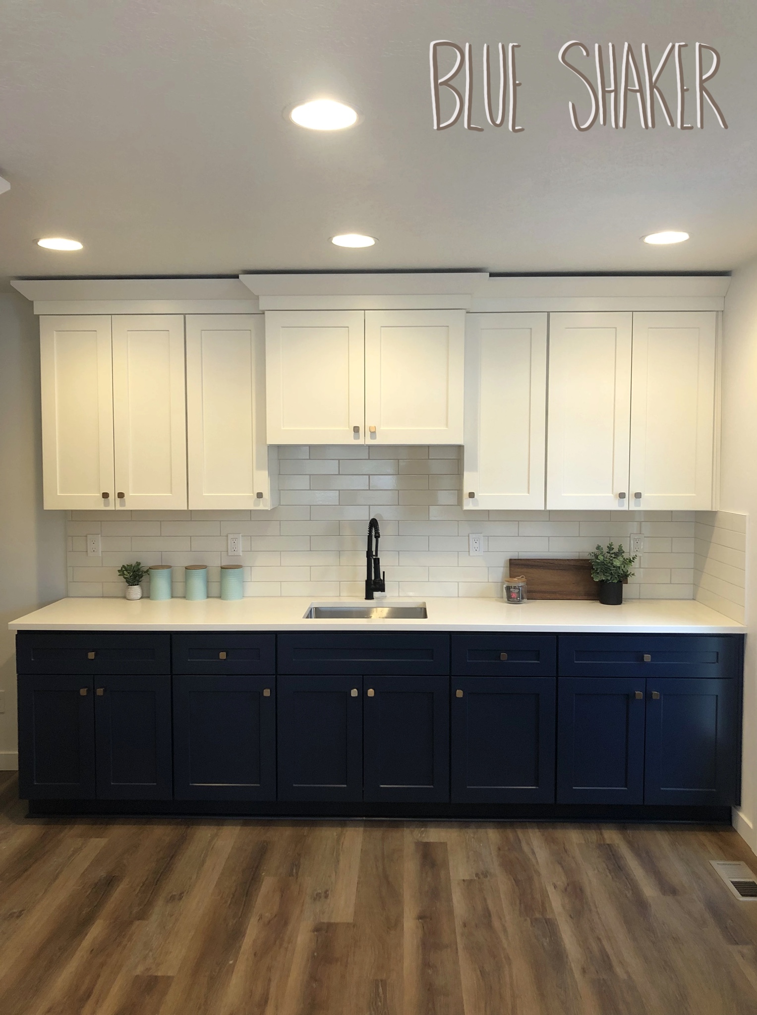 blue shaker kitchen cabinet