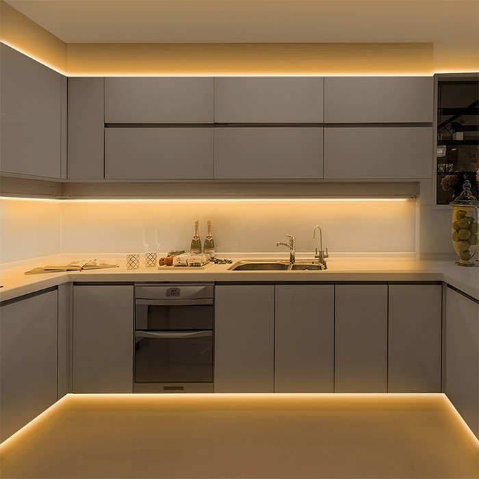 lighted kitchen cabinet