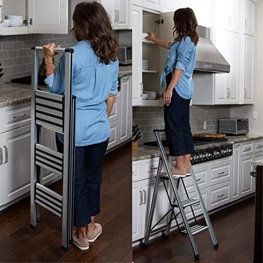 BirdRock Home 3-Step Slim Aluminum Step Ladder