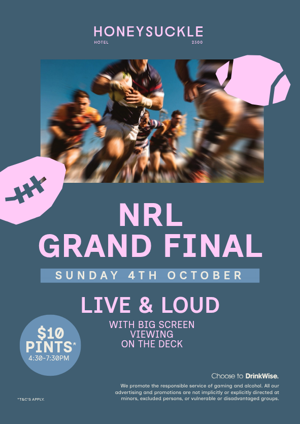 NRL Grand Final at the Honeysuckle Hotel