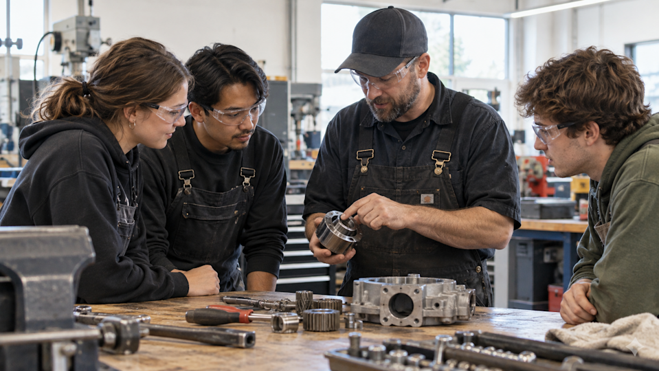 Workforce training in a workshop