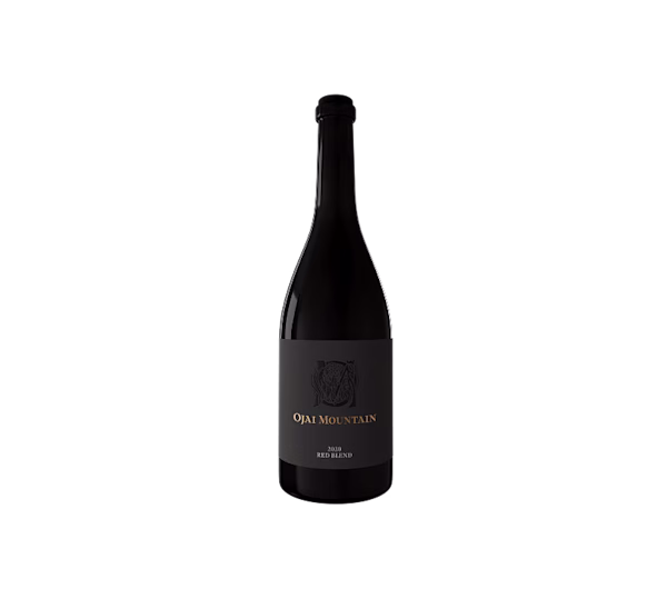 Ojai Mountain 2020 Red Blend Bottle Ojai Mountain 2020 Red Blend bottle with dark label on a plain light background