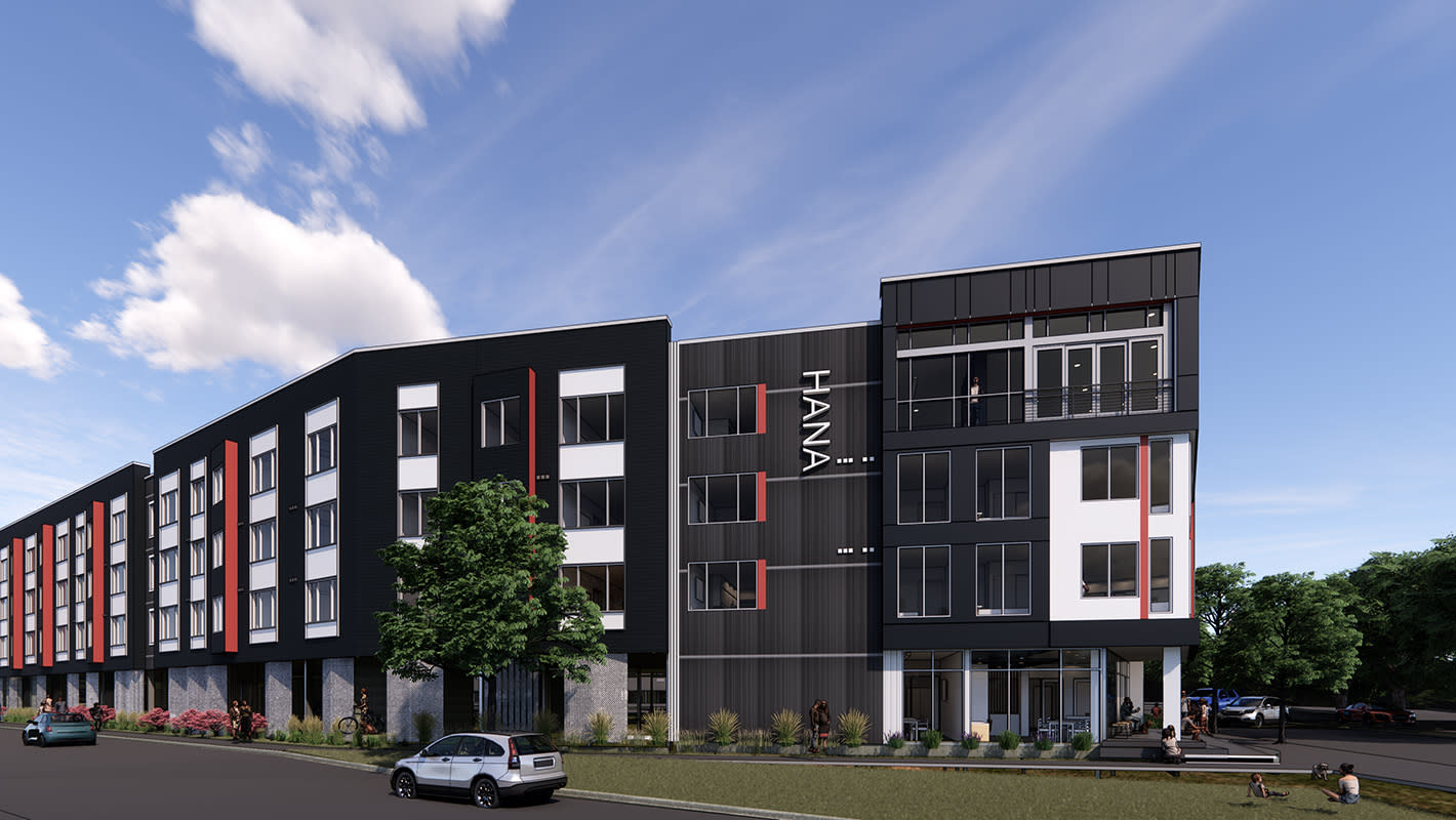 Rendering of what HANA Apartments will look like.