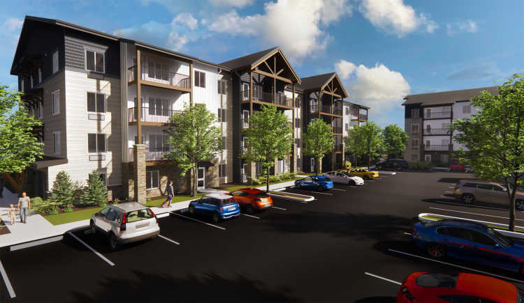 Rendering of what Scouters Mountain Apartments will look like.