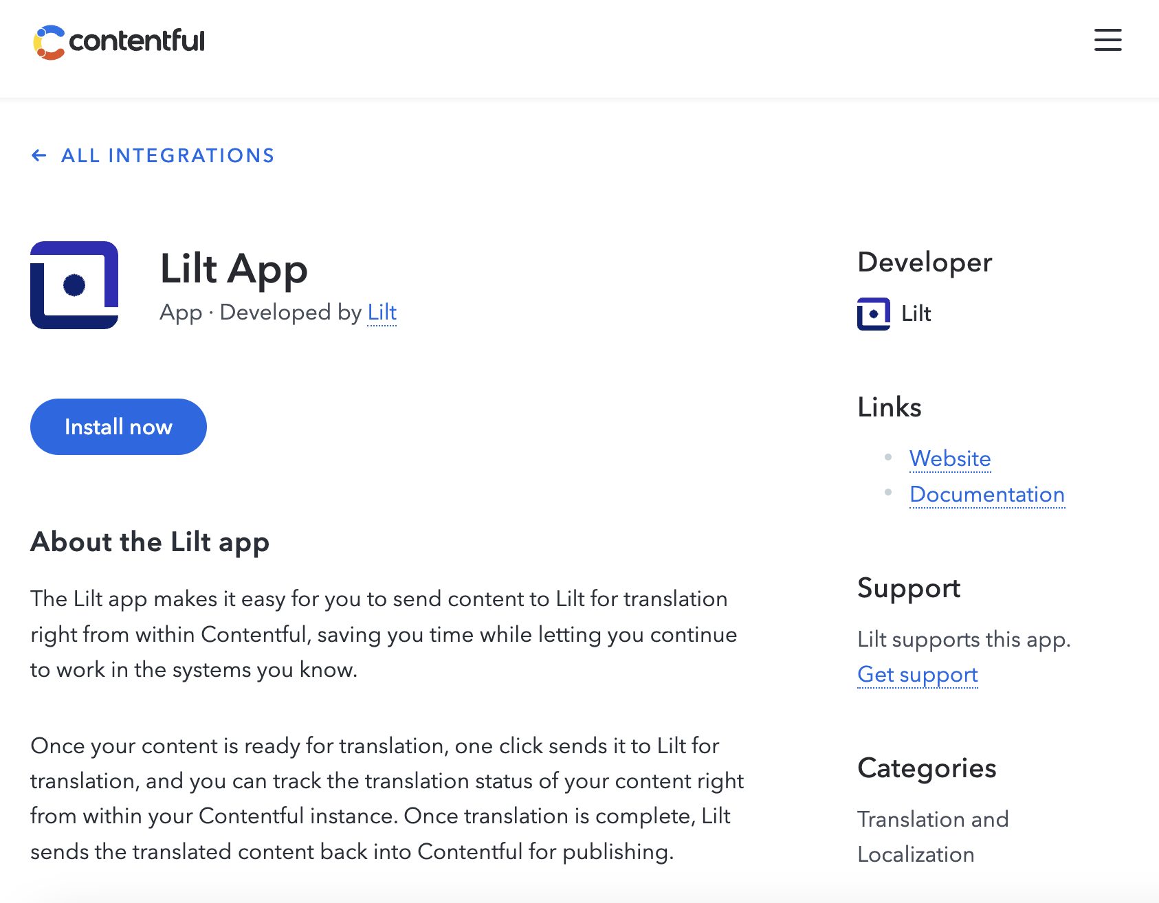 LILT is live in the Contentful App Store