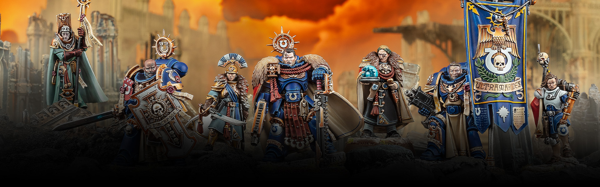 JoyToy ULTRAMARINES ウォーハンマー　warhammer40k Secret LED + Figures 1:18 Squad Ultramarines Level その他