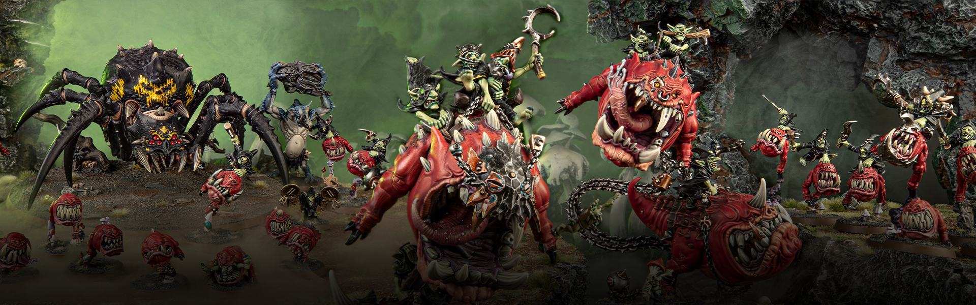 Warhammer Age Of Sigmar – Gloomspite Gitz Gitmob Army Set, 9 Miniaturas De Plástico Para Montar Y Pintar