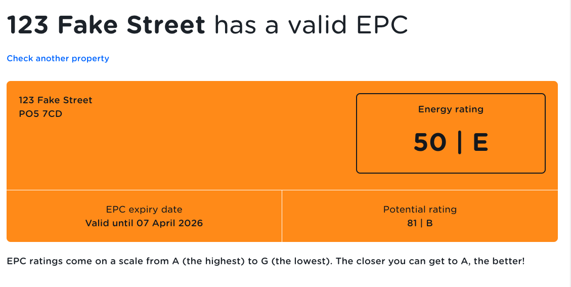 EPC Check Results Example