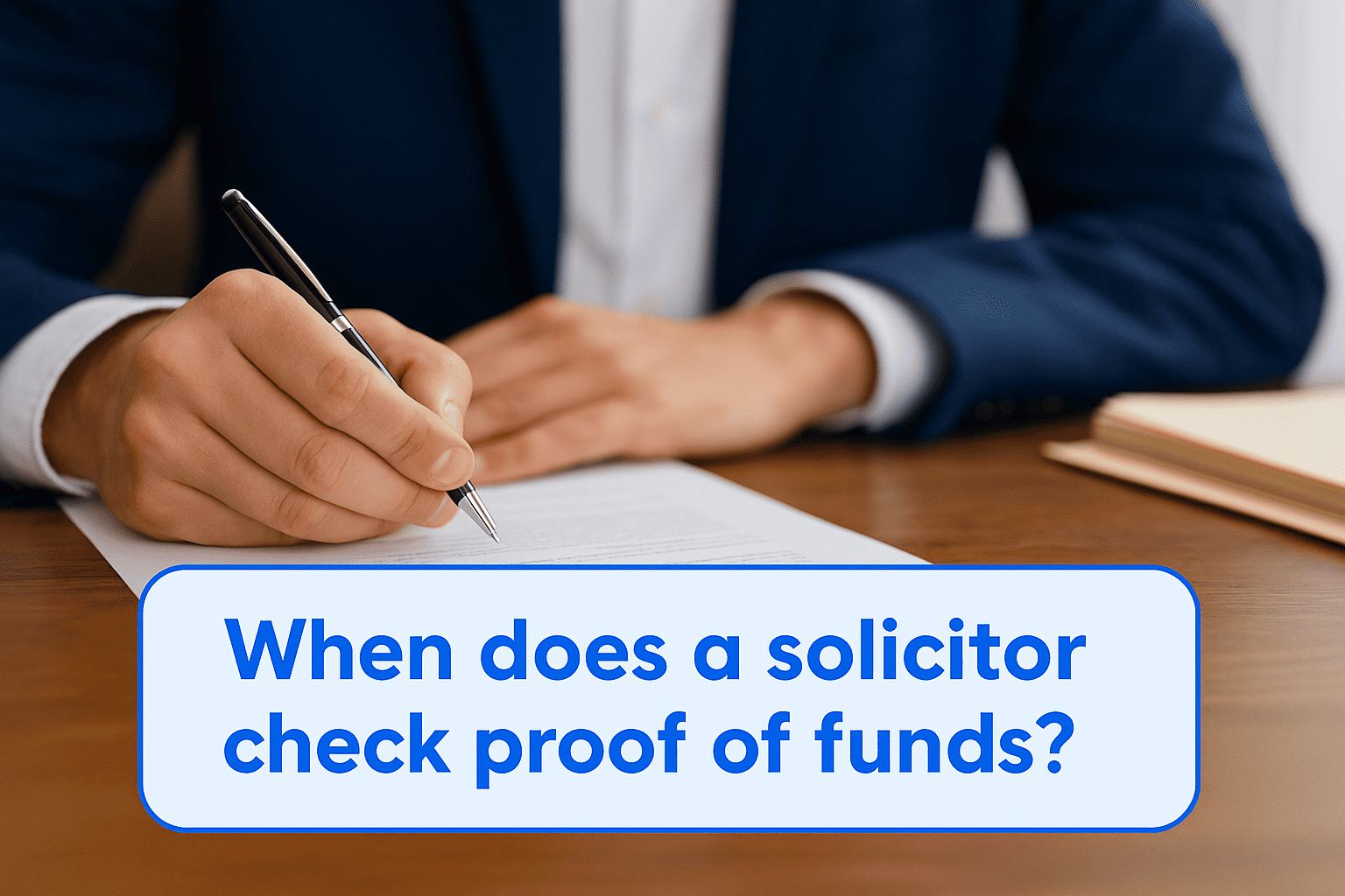 When does a solicitor check funds?