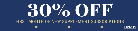 30% OFF First month of new supplement subscriptions. Code: NEWSUB30
