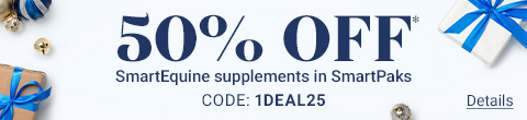 50% off SmartEquine supplements in SmartPaks. Code: 1DEAL25